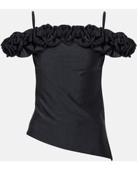 Coperni - Ruffled Off-Shoulder Cotton-Blend Top - Lyst