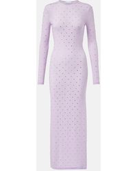 Rabanne - Maxikleid Second Skin Aus Jersey Mit Kristallen - Lyst