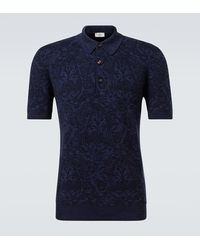 Etro - Cotton And Wool-Blend Jacquard Polo Sweater - Lyst
