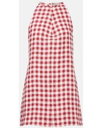 Asceno - Antiqua Gingham Linen Minidress - Lyst