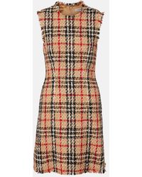 Burberry - Check Boucle Minidress - Lyst