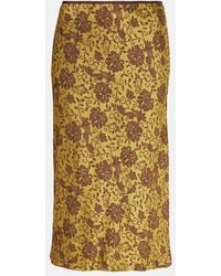 Dries Van Noten - Floral Jacquard Midi Skirt - Lyst