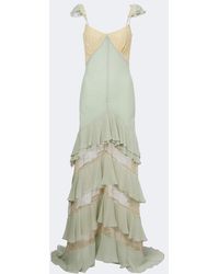 De La Vali - Auralite Lace-Paneled Tiered Gown - Lyst