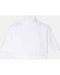 Alaïa - T-Shirt En Jersey De Coton - Lyst