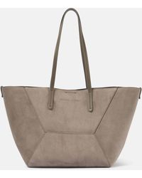 Brunello Cucinelli - Large Suede Tote Bag - Lyst