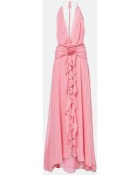 Blumarine - Maxikleid Aus Seiden-Georgette - Lyst