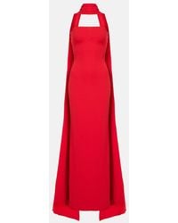 Solace London - Ainhoa Scarf-Detail Crepe Gown - Lyst