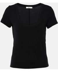 FRAME - Top Rib Baby Tee in jersey - Lyst