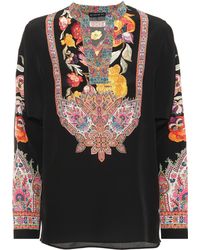 Etro Printed Silk Blouse - Black