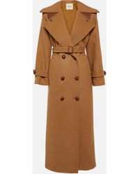 Tod's - Leather-trimmed Wool Coat - Lyst