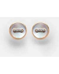 Pomellato - Pom Pom Dot 18Kt Rose Earrings With Mother Of Pearl And Diamonds - Lyst