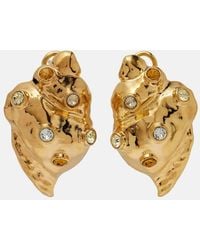 Oscar de la Renta - Seashell Crystal-Embellished Earrings - Lyst