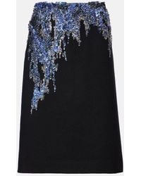Dries Van Noten - Midirock Aus Einem Wollgemisch Mit Pailletten - Lyst