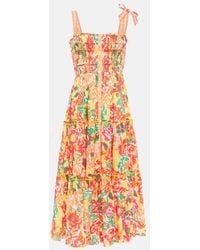 Poupette - Triny Printed Midi Dress - Lyst