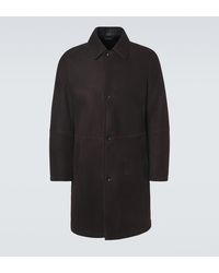 Brioni - Shearling-Lined Suede Coat - Lyst