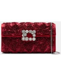 Roger Vivier - Rose Vivier Embellished Satin Clutch - Lyst