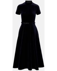 Emilia Wickstead - Camilla Cotton Velvet Midi Dress - Lyst
