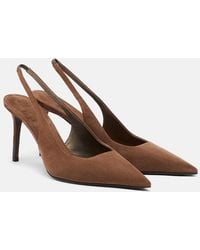 Brunello Cucinelli - Monili Suede Slingback Pumps - Lyst