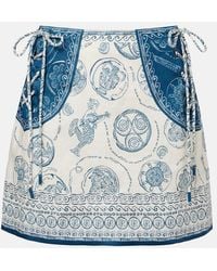 ALÉMAIS - Lucky Printed Linen Miniskirt - Lyst