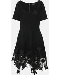 Oscar de la Renta - Lace-Trimmed Knitted Minidress - Lyst