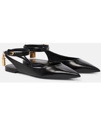 Tom Ford - Padlock Leather Slingback Flats - Lyst