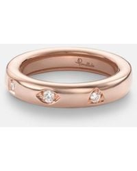 Pomellato - Iconica Extra Slim 18Kt Rose Ring With Diamonds - Lyst