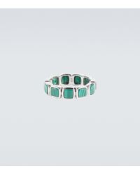 Tom Wood Anello Cushion Band in argento - Blu