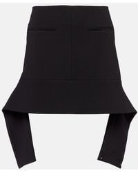 Courreges - Belted Crepe Miniskirt - Lyst