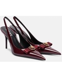 Versace - Gianni Ribbon 85 Patent Leather Slingback Pumps - Lyst