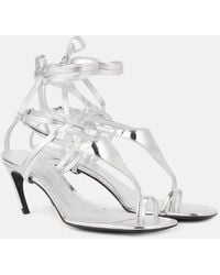 The Attico - Nova 65 Metallic Leather Thong Sandals - Lyst