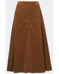 Polo Ralph Lauren - Cotton Corduroy Midi Skirt - Lyst