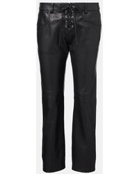 Isabel Marant - Vanel Mid-Rise Leather Straight Pants - Lyst