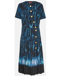 Altuzarra - Myrtle Printed Pleated Midi Dress - Lyst