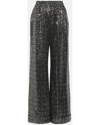 Dolce & Gabbana - Sequinned Wide-Leg Trousers - Lyst