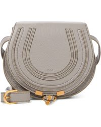 Chloé Marcie Mini Leather Shoulder Bag - Grey