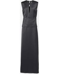 Jil Sander - Midikleid Aus Satin - Lyst