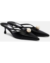 Jimmy Choo - Sana 50 Embellished Satin Mules - Lyst