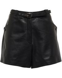 Saint Laurent Leather Shorts - Black