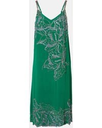 Dries Van Noten - Beaded Silk Slip Dress - Lyst