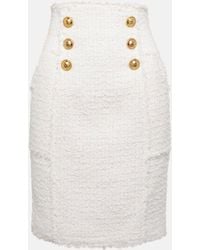Balmain - High-rise Tweed Miniskirt - Lyst