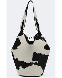 KHAITE - Lotus Mini Calf Hair And Suede Tote Bag - Lyst
