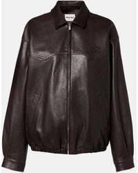 Miu Miu - Leather Blouson Jacket - Lyst
