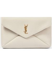 Saint Laurent - Leather Cassandre Envelope Pouch - Lyst