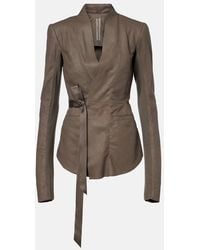 Rick Owens - Hollywood Virgin Wool-Trimmed Leather Blazer - Lyst