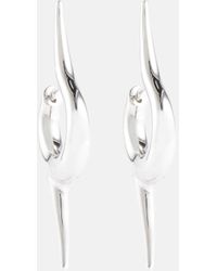 Balenciaga Pendientes Force Double Spike de plata - Blanco