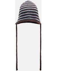 Miu Miu - Knitted Striped Cotton Hat - Lyst