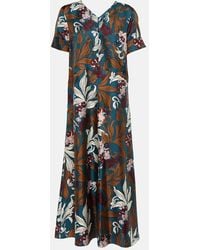 Max Mara - Bedrucktes Midikleid Paolo Aus Seide - Lyst