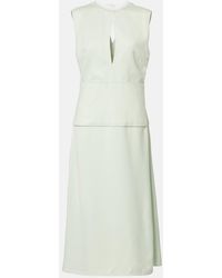Jil Sander - Cutout Satin Midi Dress - Lyst