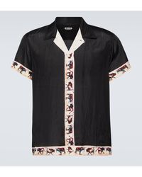 Bode - Taureau Printed Silk Bowling Shirt - Lyst