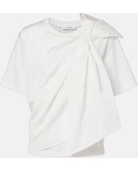 Max Mara - Colle Bow-Detail Cotton Jersey T-Shirt - Lyst